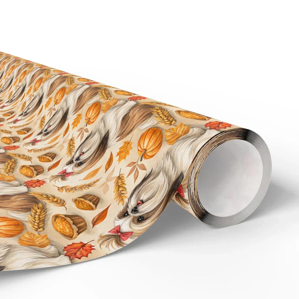 Shih Tzu Thanksgiving Wrapping Paper — paper roll