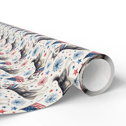 Siberian Husky Americana Wrapping Paper — paper roll