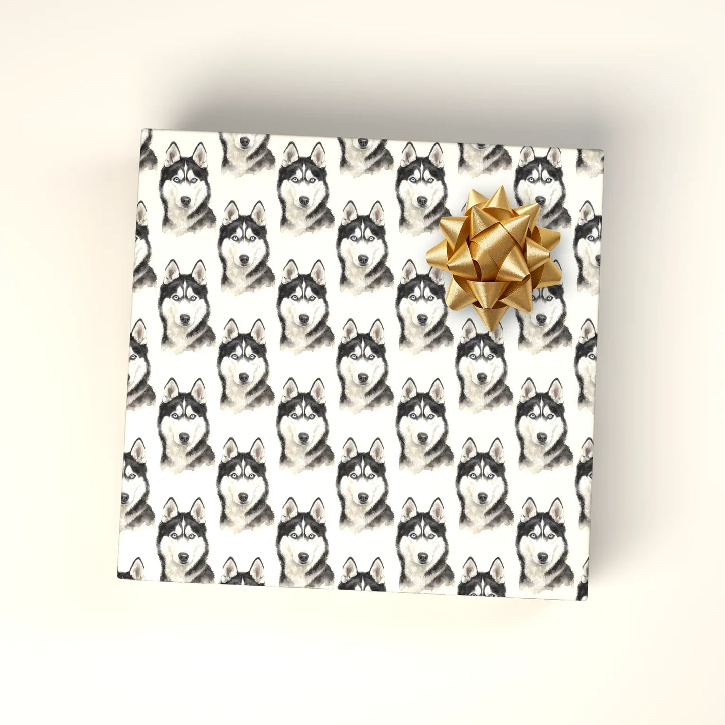 Siberian Husky Portrait Wrapping Paper — wrapped gift presentation