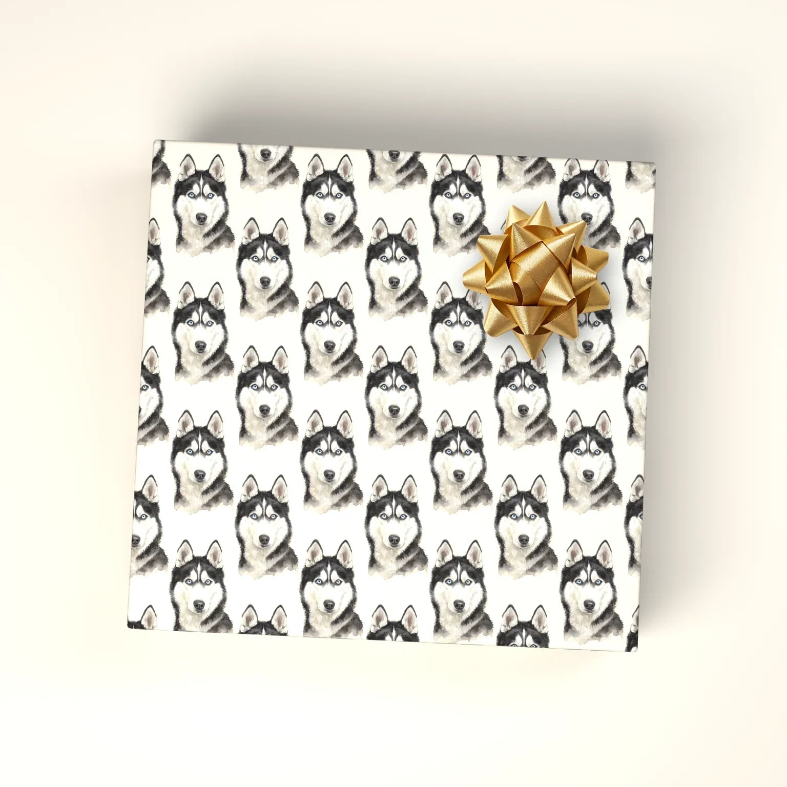 Siberian Husky Portrait Wrapping Paper — wrapped gift presentation