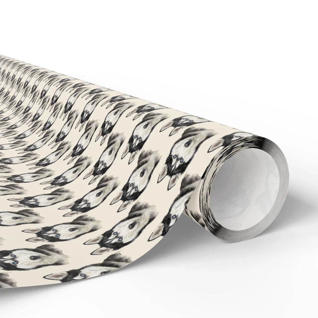 Siberian Husky Portrait Wrapping Paper — paper roll