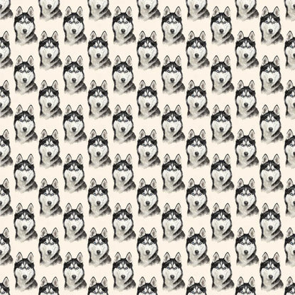 Siberian Husky Portrait Wrapping Paper — repeating pattern tile