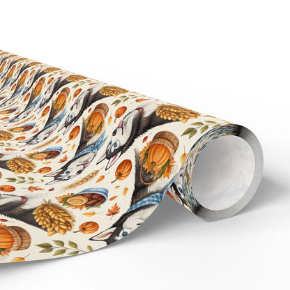 Siberian Husky Thanksgiving Wrapping Paper — paper roll