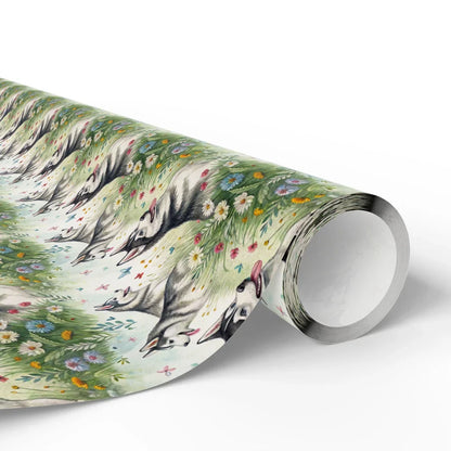 Siberian Husky Wildflower Wrapping Paper — paper roll
