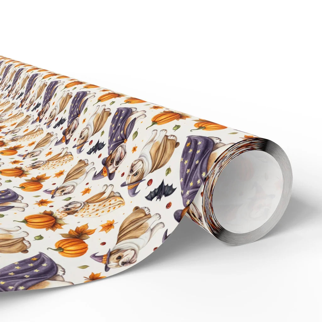 Spooky Bulldog Halloween Wrapping Paper — paper roll