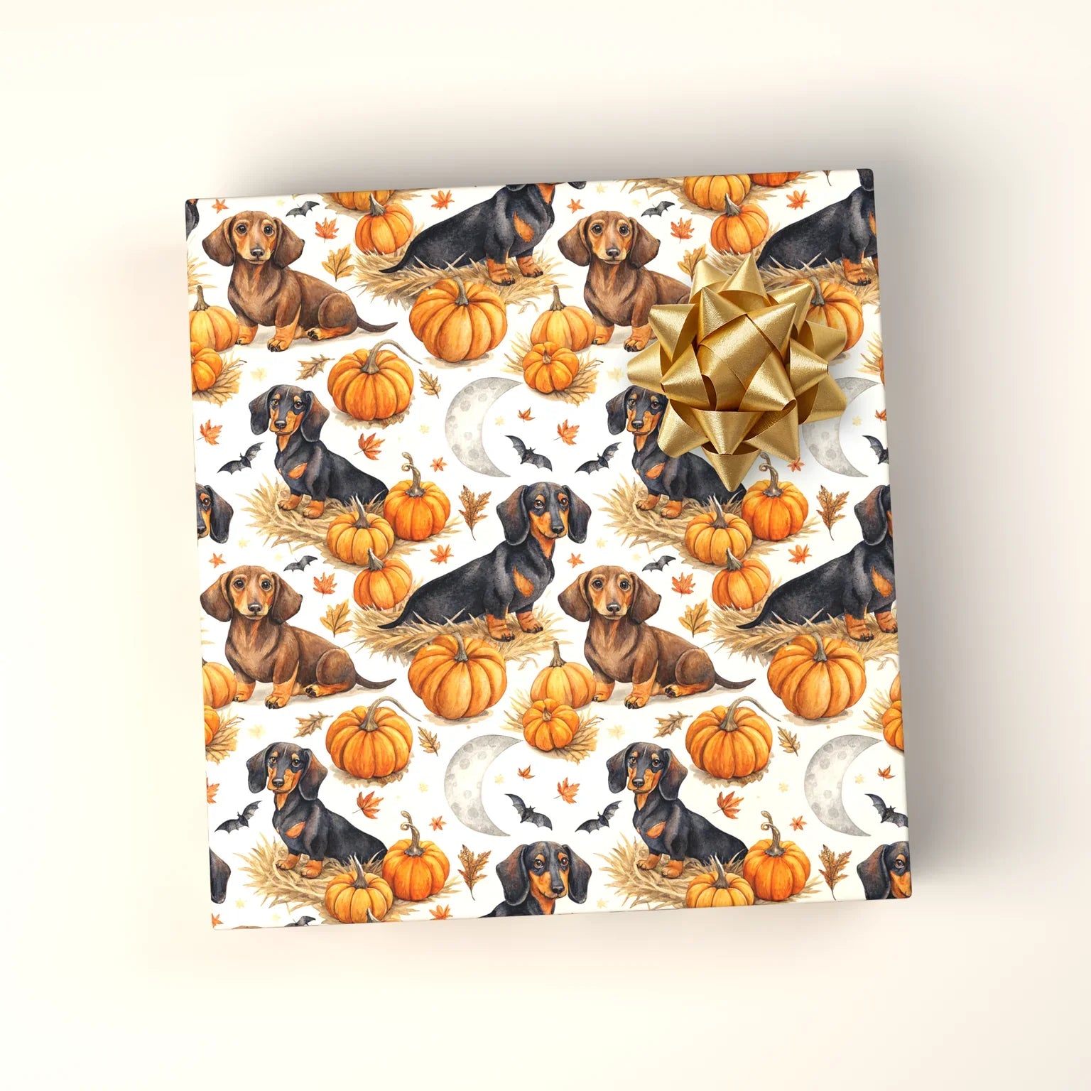 Spooky Dachshund Halloween Wrapping Paper — wrapped gift presentation