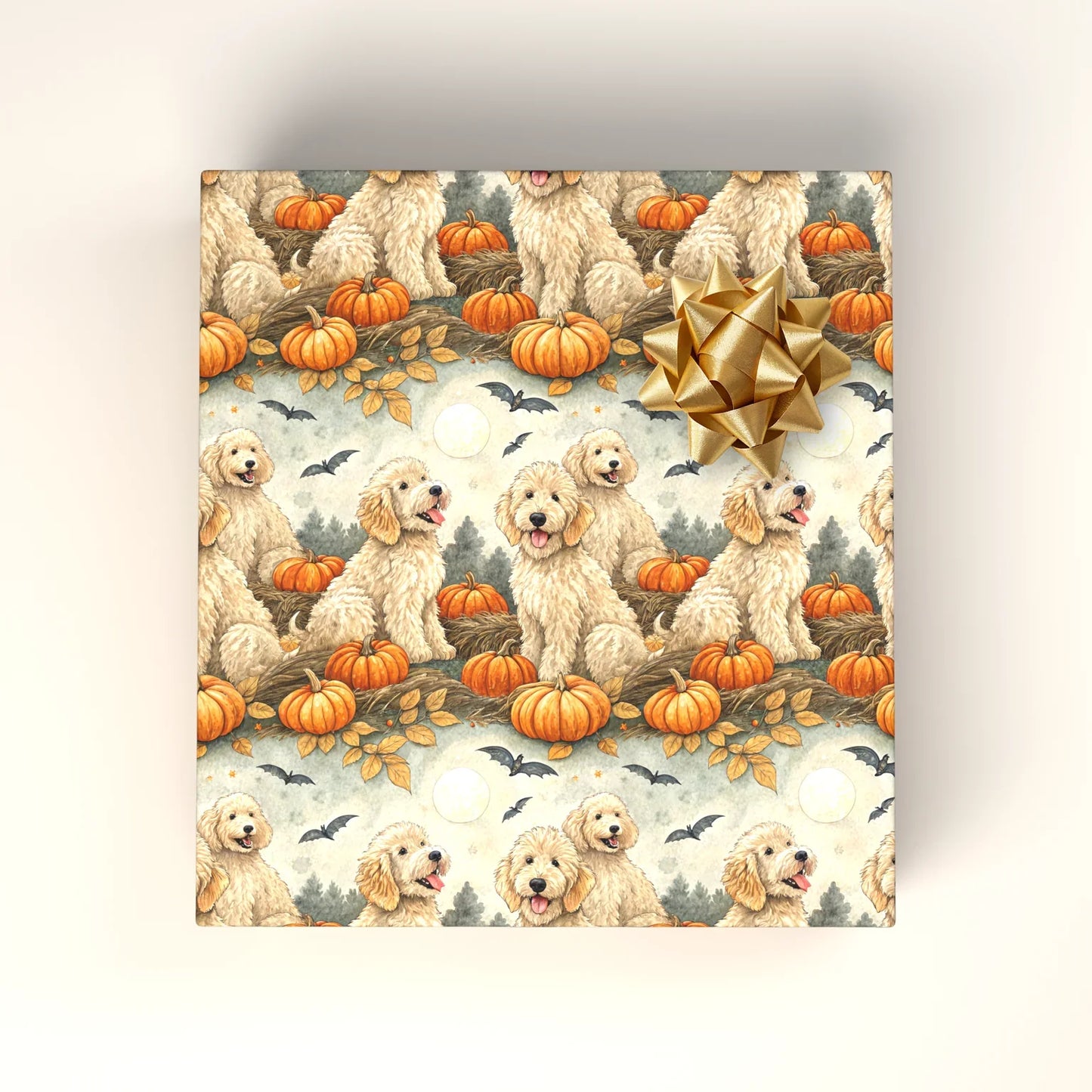 Spooky Doodle Halloween Wrapping Paper — wrapped gift presentation