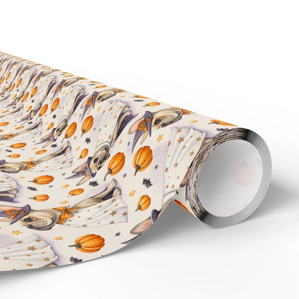 Spooky French Bulldog Halloween Wrapping Paper — paper roll