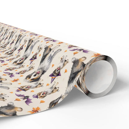 Spooky Witch Hat Dogs Halloween Wrapping Paper — paper roll