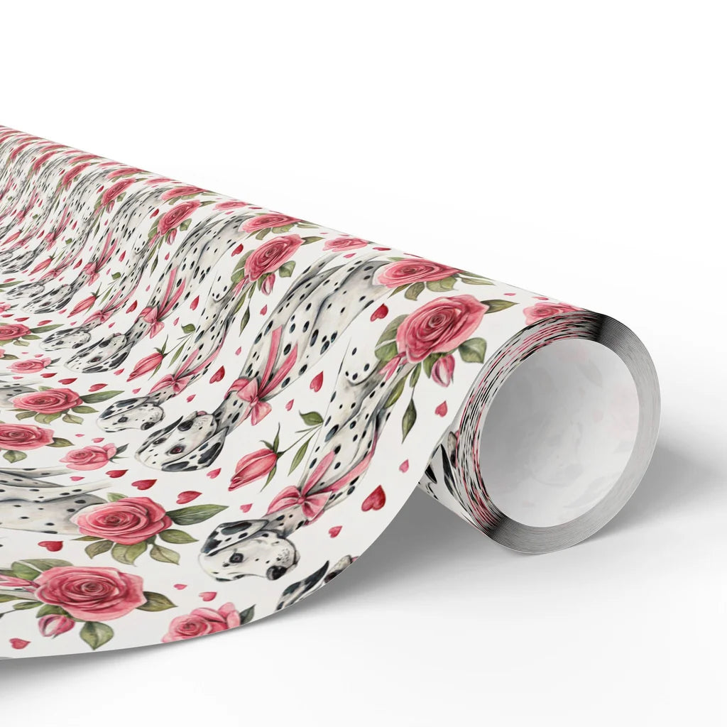 Spotted in Love: Dalmatian Valentine's Day Wrapping Paper — paper roll