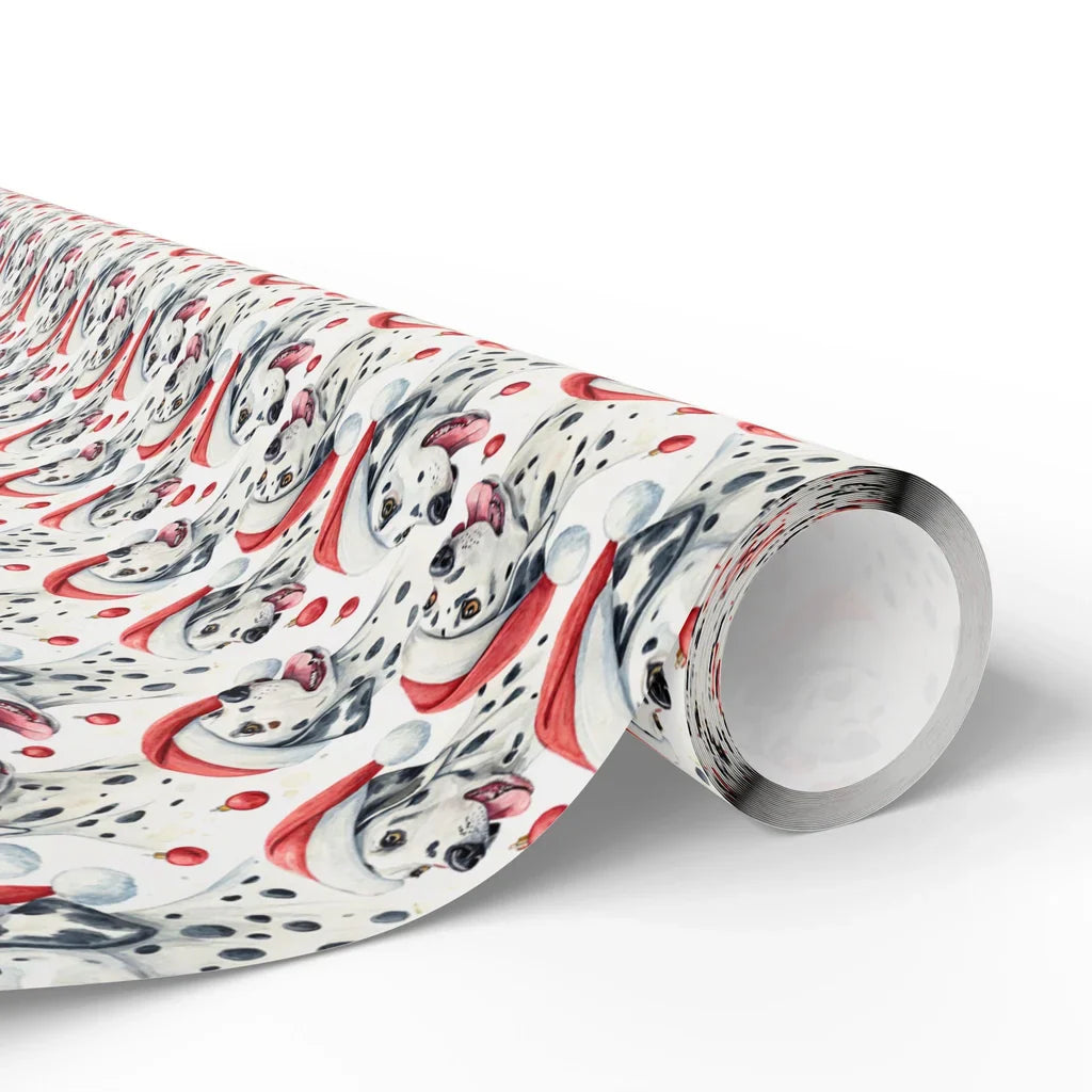 Spotty Santa: Dalmatian Christmas Wrapping Paper — paper roll