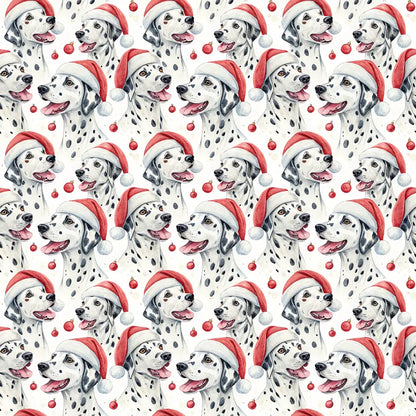 Spotty Santa: Dalmatian Christmas Wrapping Paper — repeating pattern tile