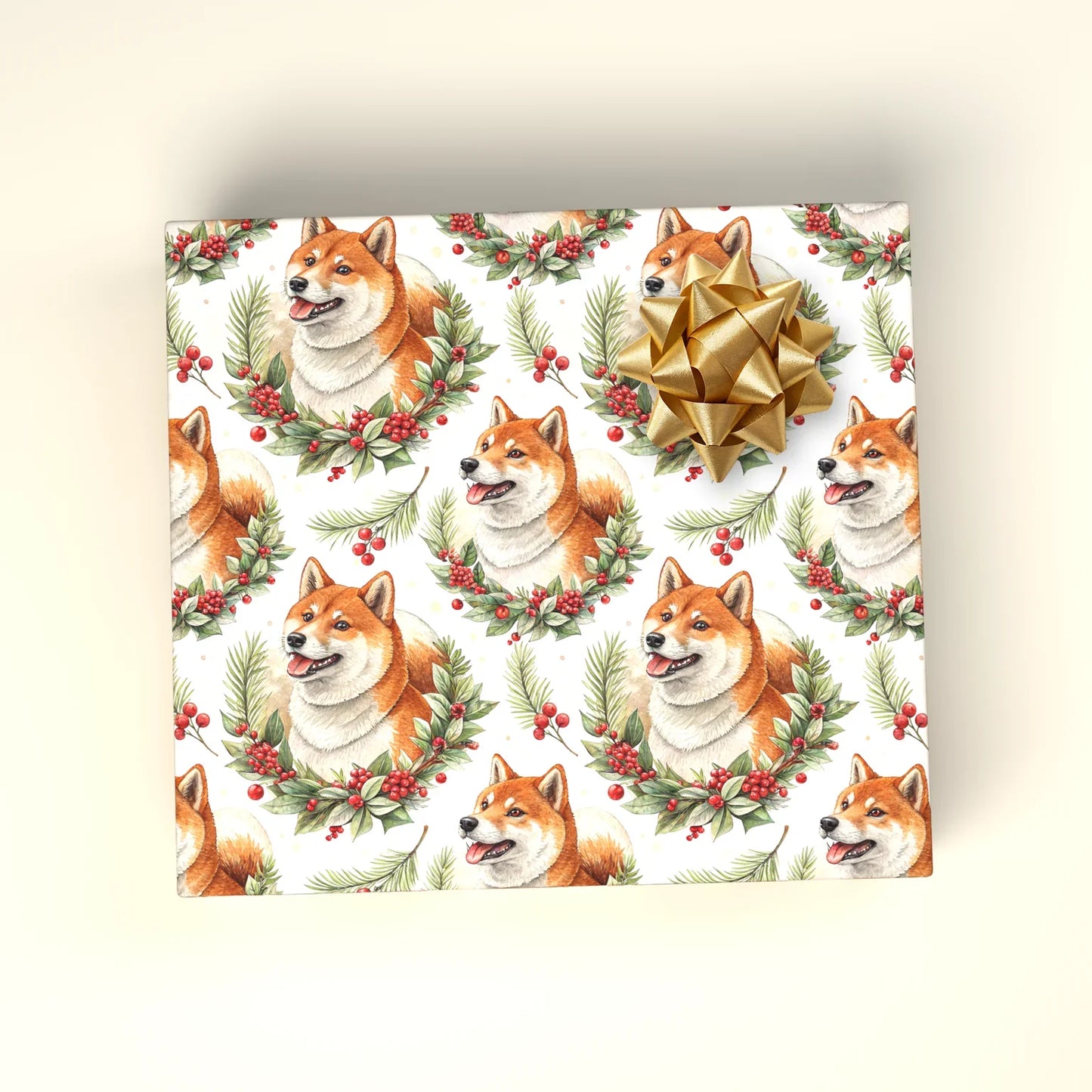 Such Festive. Very Merry. Shiba Inu Christmas Wrapping Paper — wrapped gift presentation