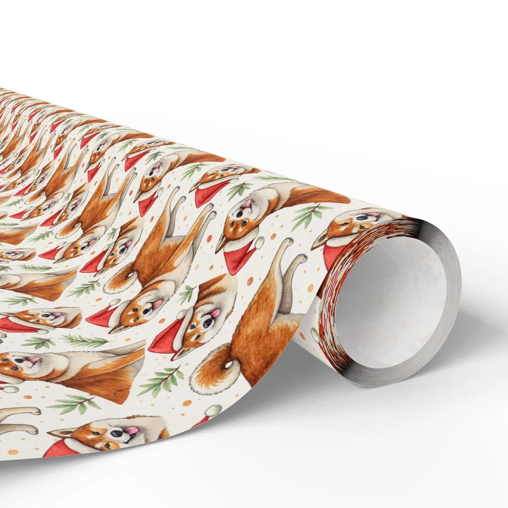 Such Festive. Very Merry. Shiba Inu Christmas Wrapping Paper — paper roll