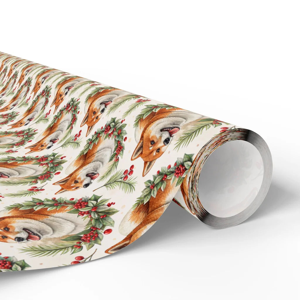 Such Festive. Very Merry. Shiba Inu Christmas Wrapping Paper — paper roll