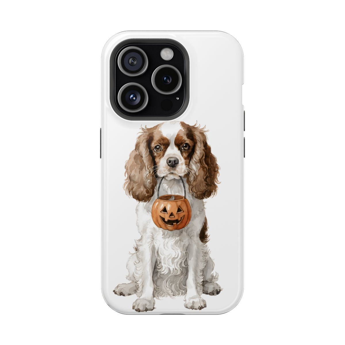 Trick-or-Treat Cavalier King Charles Spaniel Phone Case on iPhone 15 Pro