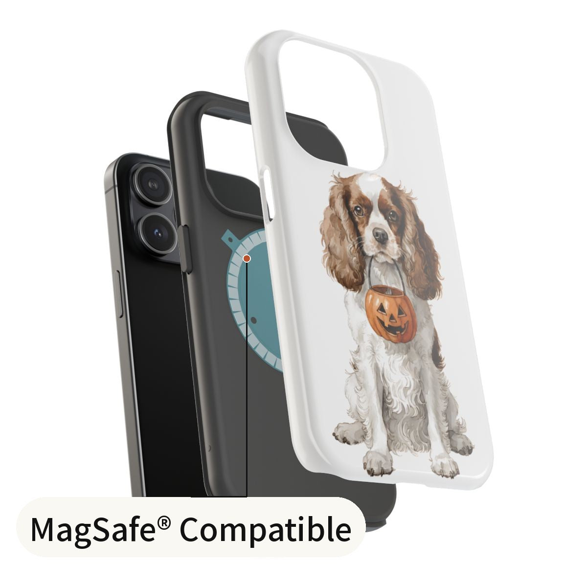 Trick-or-Treat Cavalier King Charles Spaniel Phone Case MagSafe layers