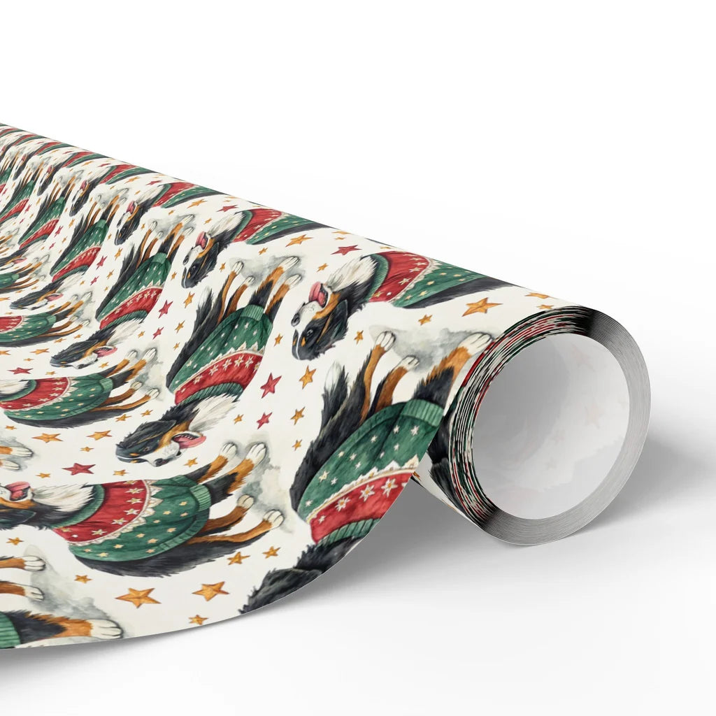 Ugly Sweater Bernese Mountain Dog Christmas Wrapping Paper — paper roll