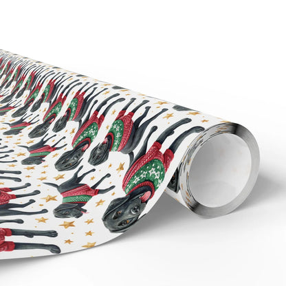 Ugly Sweater Black Lab Christmas Wrapping Paper — paper roll