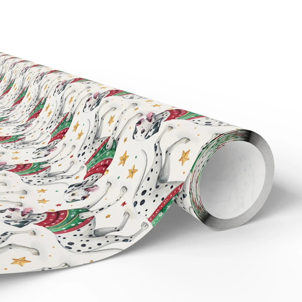 Ugly Sweater Dalmatian Christmas Wrapping Paper — paper roll