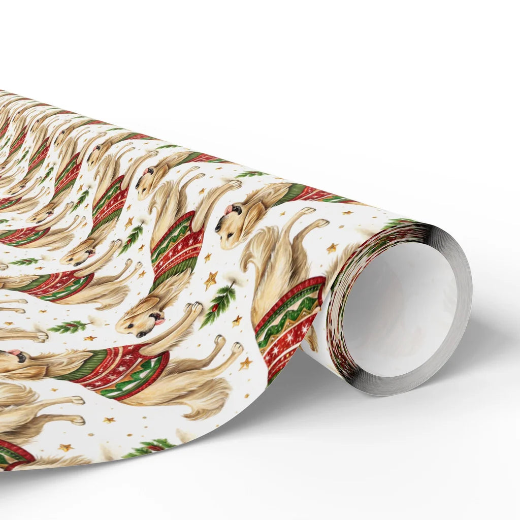 Ugly Sweater Golden Retriever Christmas Wrapping Paper — paper roll