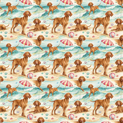 Vizsla Beach Wrapping Paper — repeating pattern tile