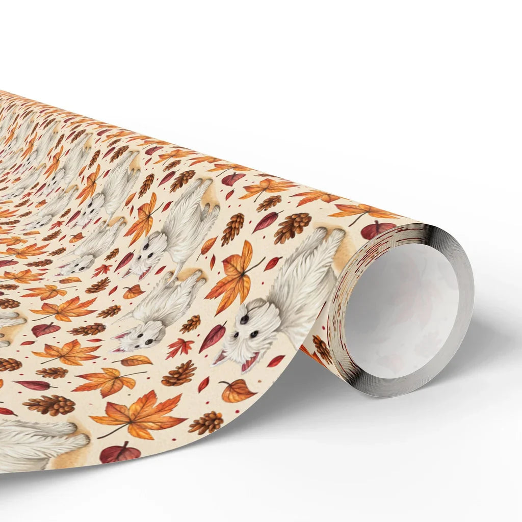 Westie Autumn Wrapping Paper — paper roll