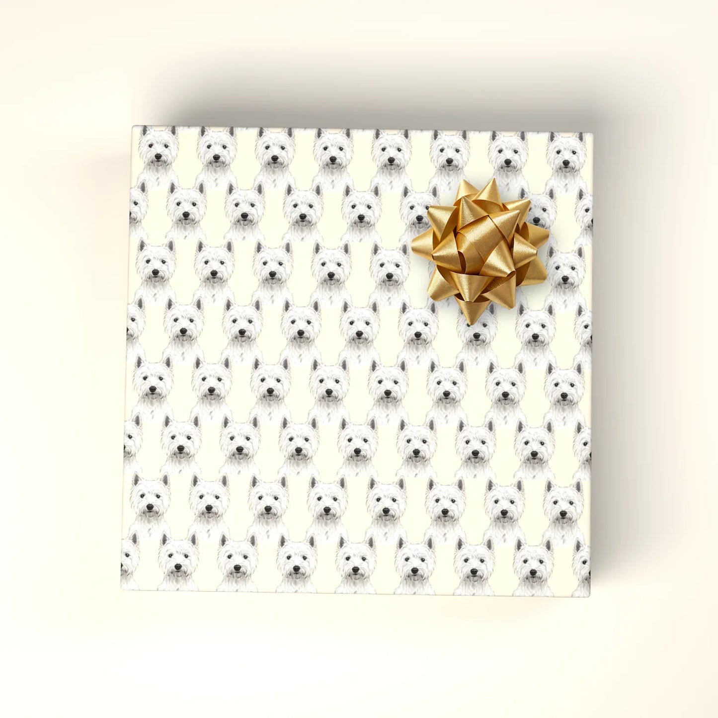 Westie Portrait Wrapping Paper — wrapped gift presentation
