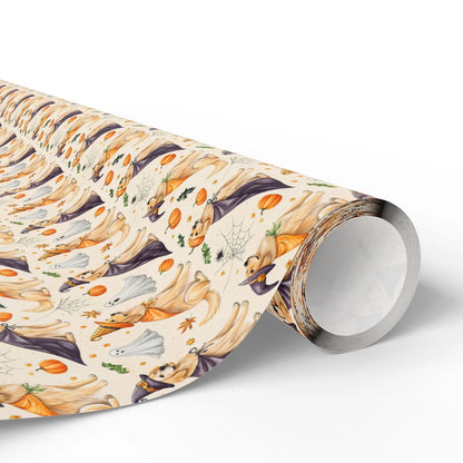 Witch Golden Retriever Halloween Wrapping Paper — paper roll