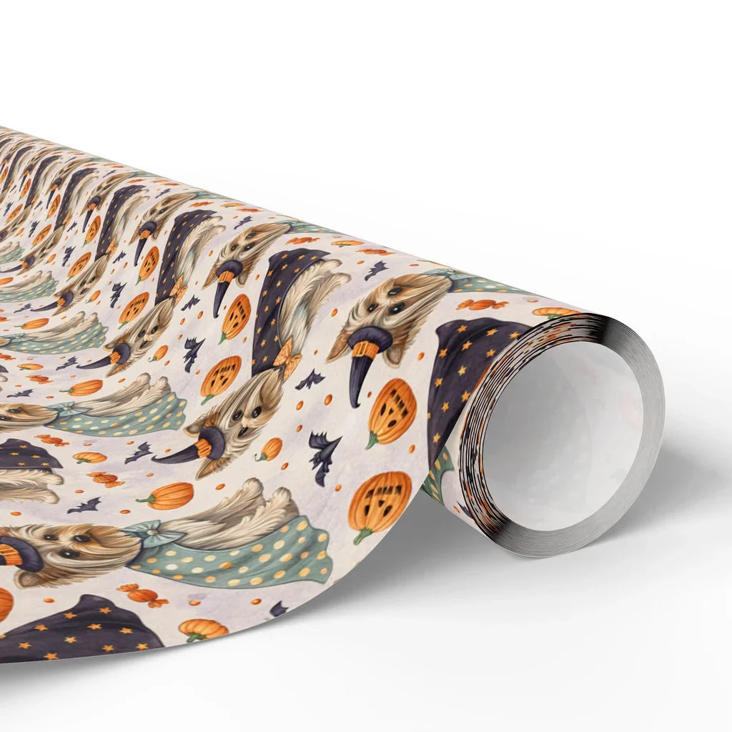 Witch Please: Yorkshire Terrier Halloween Wrapping Paper — paper roll