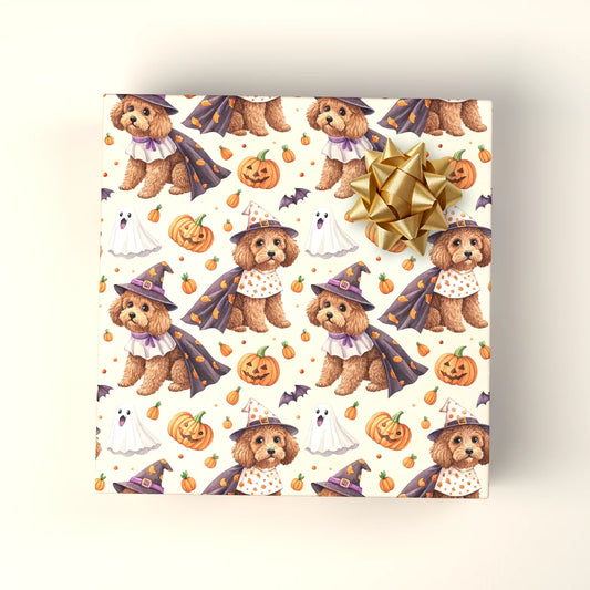 Witch Way to Treats? Doodle Halloween Wrapping Paper — wrapped gift presentation
