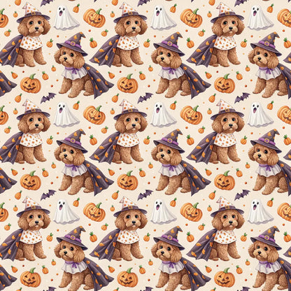 Witch Way to Treats? Doodle Halloween Wrapping Paper — repeating pattern tile
