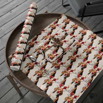 Reindog Beagle Wrapping Paper context-2