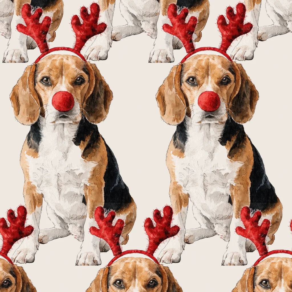Reindog Beagle Wrapping Paper pattern