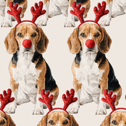 Reindog Beagle Wrapping Paper pattern