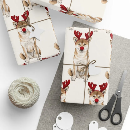 Reindog Shiba Inu Wrapping Paper context-1