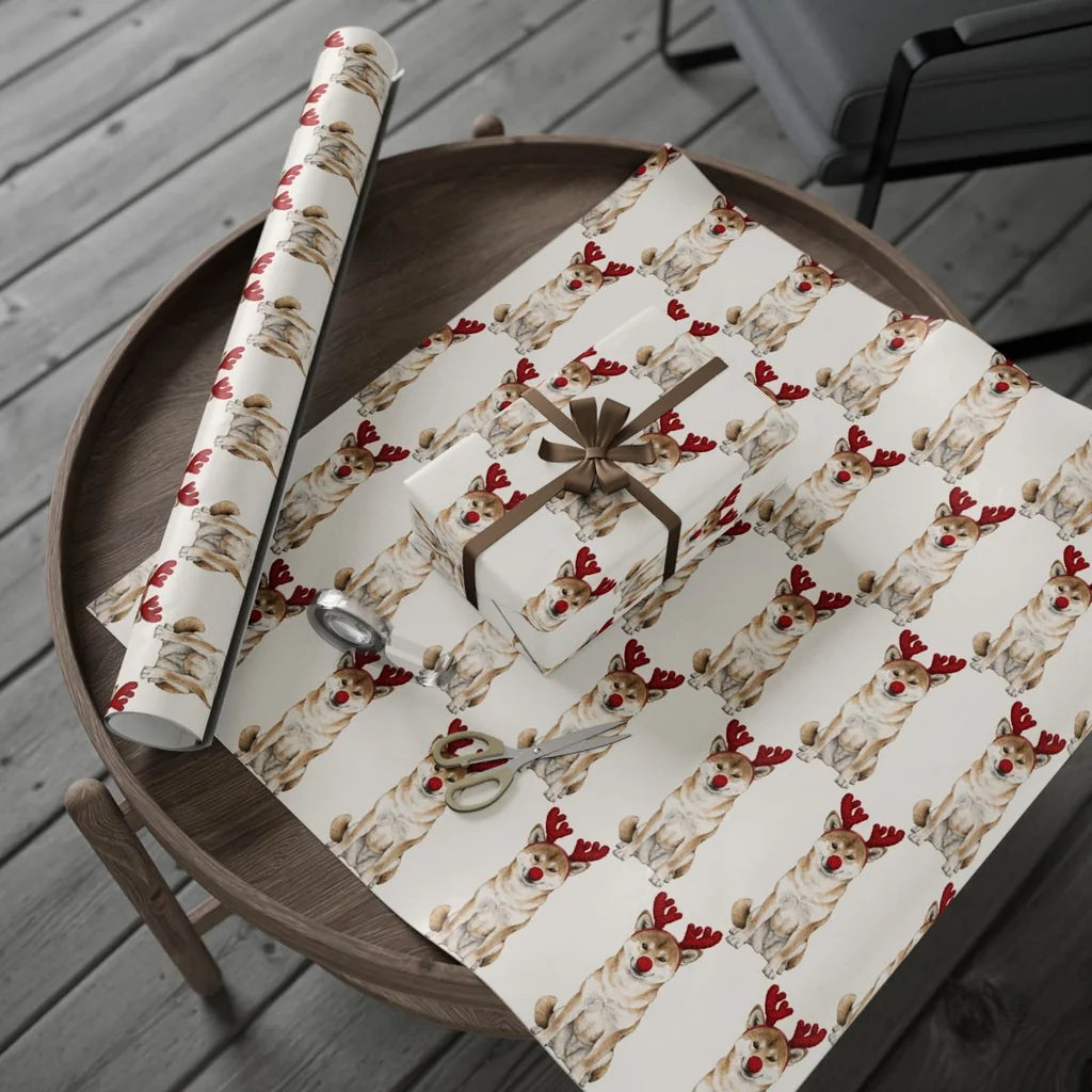 Reindog Shiba Inu Wrapping Paper context-2
