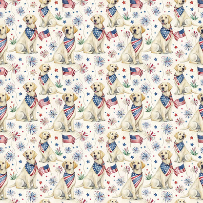 Yellow Labrador Retriever Americana Wrapping Paper — repeating pattern tile