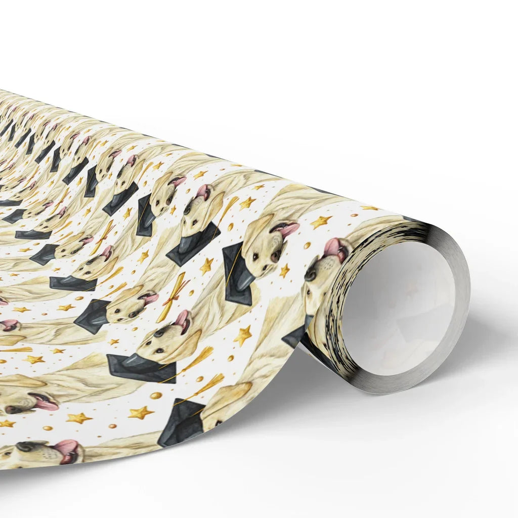Yellow Labrador Retriever Graduation Wrapping Paper — paper roll