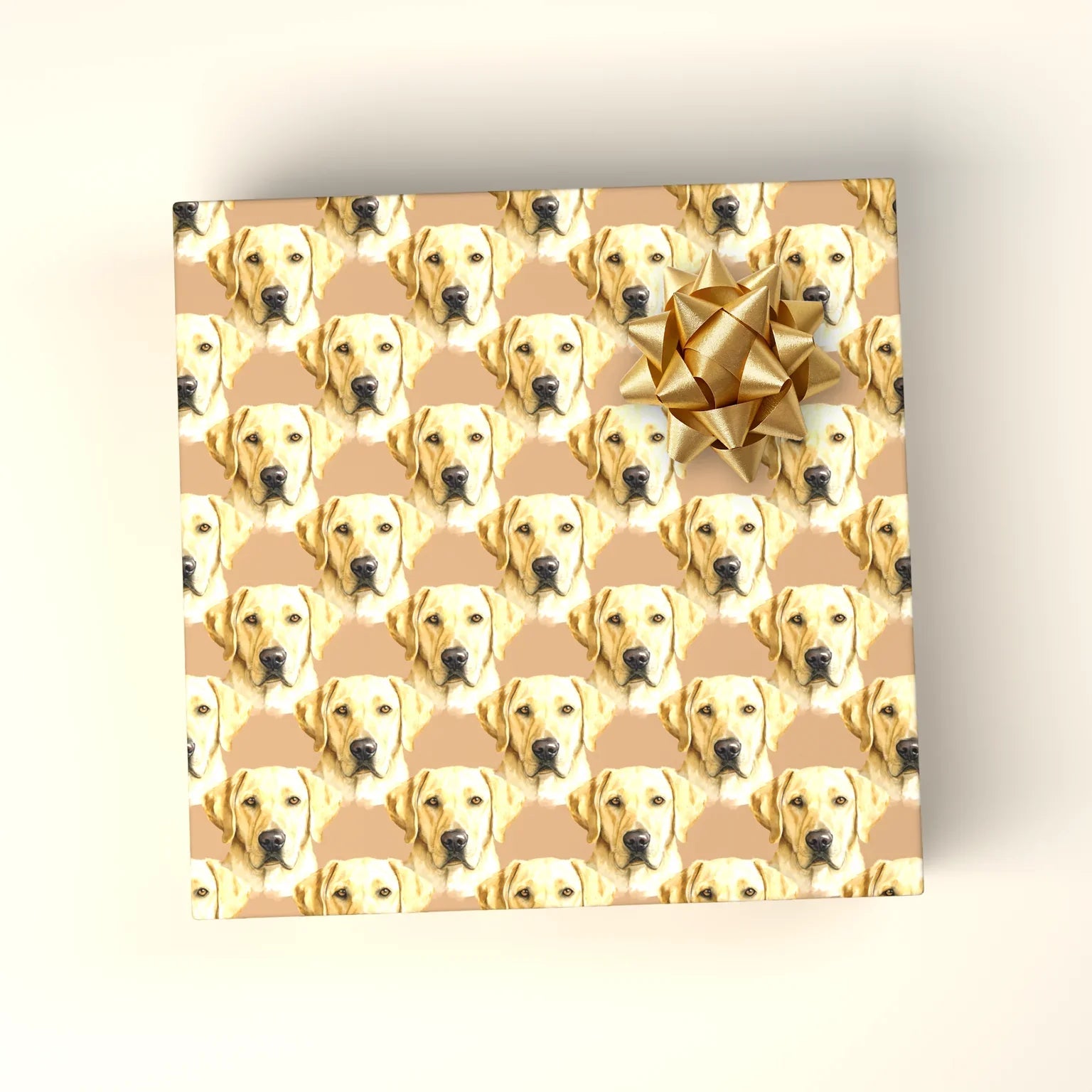 Yellow Labrador Retriever Portrait Wrapping Paper — wrapped gift presentation