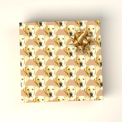 Yellow Labrador Retriever Portrait Wrapping Paper — wrapped gift presentation