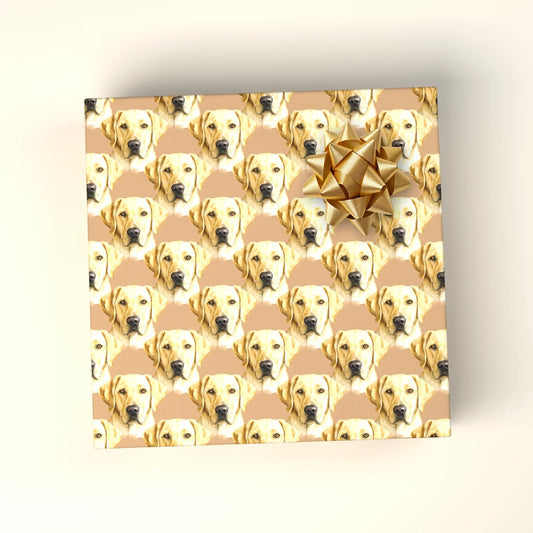 Yellow Labrador Retriever Portrait Wrapping Paper — wrapped gift presentation