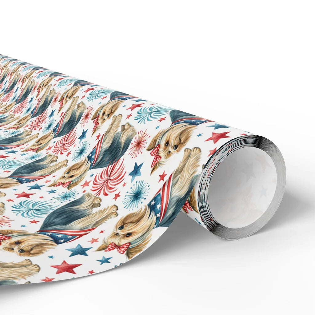 Yorkshire Terrier Americana Wrapping Paper — paper roll