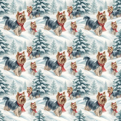 Yorkshire Terrier Christmas Wrapping Paper — repeating pattern tile