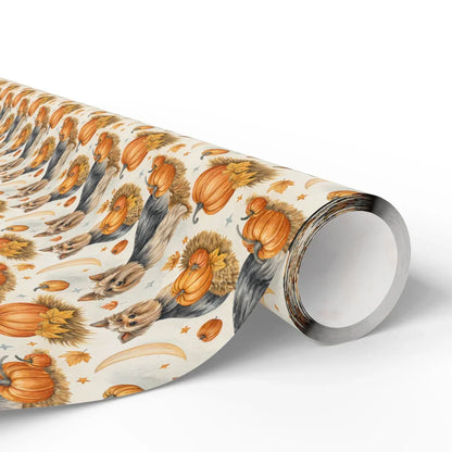 Yorkshire Terrier Fall Pumpkin Wrapping Paper — paper roll