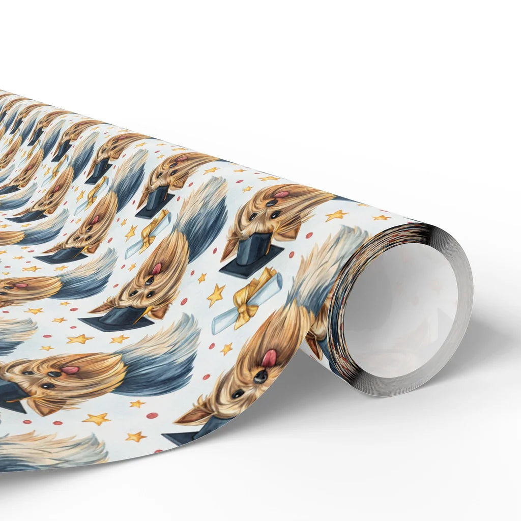 Yorkshire Terrier Graduation Wrapping Paper — paper roll