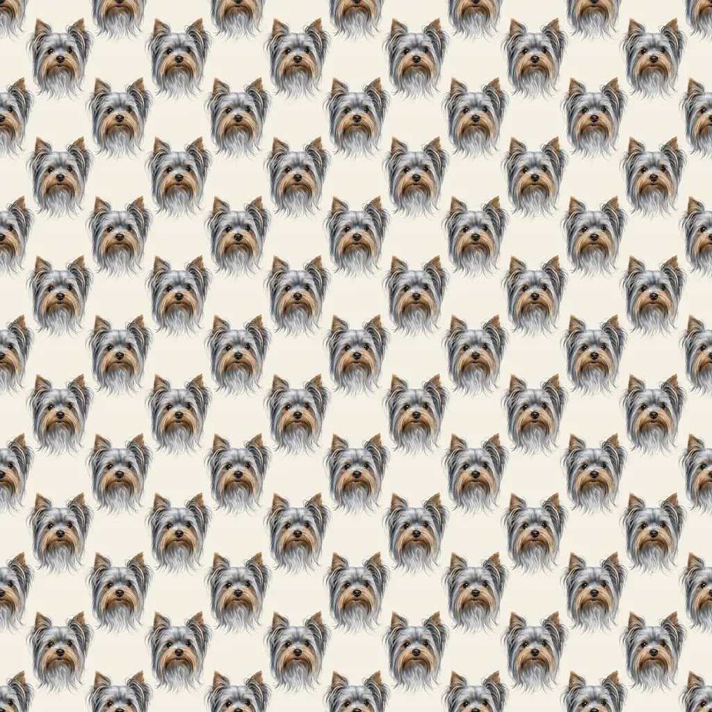 Yorkshire Terrier Portrait Wrapping Paper — repeating pattern tile