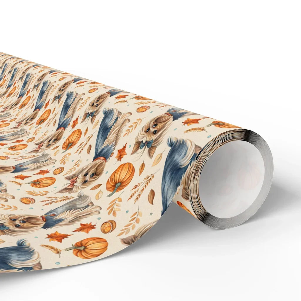 Yorkshire Terrier Thanksgiving Wrapping Paper — paper roll